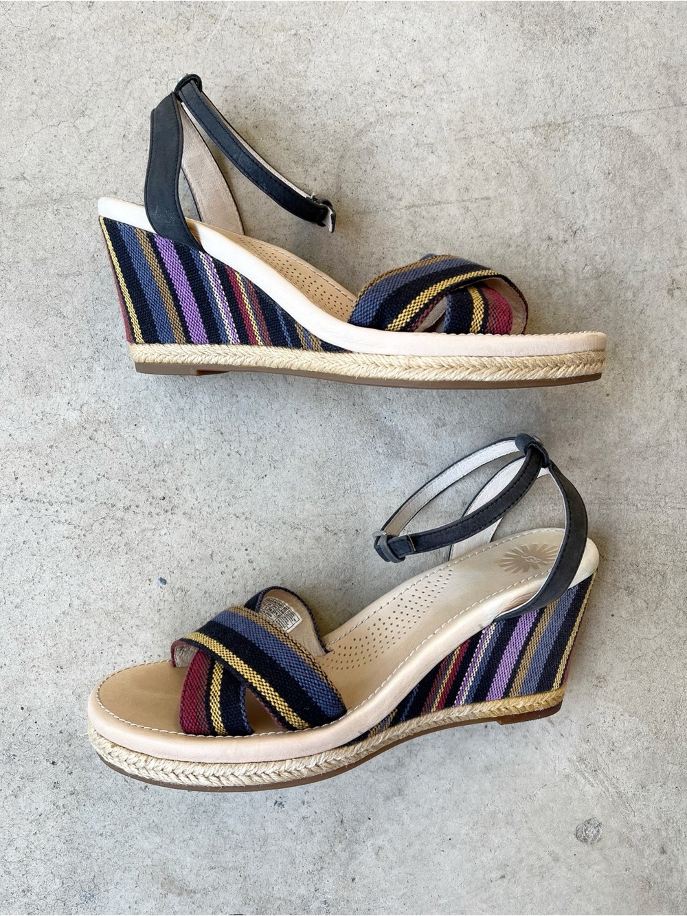 🆕 Listing! UGG | 'Nyssa' Stripe Espadrille Wedge Sandals